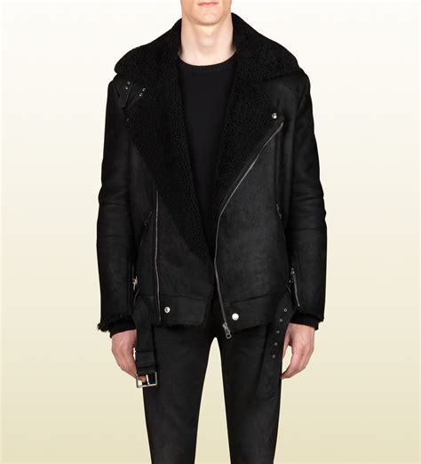 gucci shearling coat men|Gucci men's jacket.